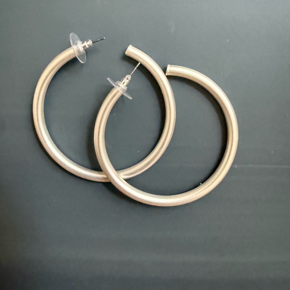 Silver Large Hoop Earrings New